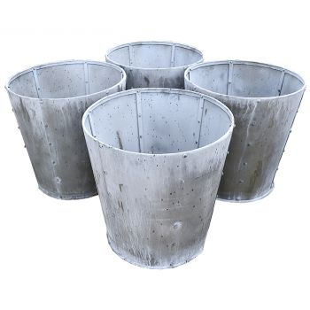 Round Zinc Planters 