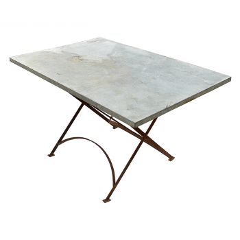 Galvanised Table on Metal Base 