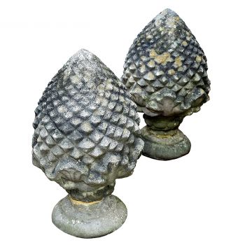 Pair of Acorn Finials on Round Bases