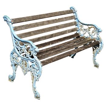 RESERVED Antique Wrought Iron and Wooden Bench