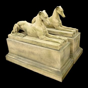 Pair of Stone Greyhounds