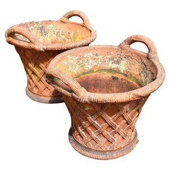 Terracotta Basket Weave Planters