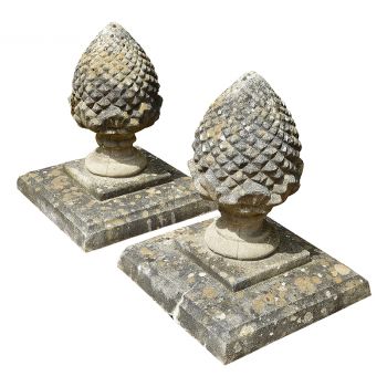 Antique Pineapple Finials on Coping Stones