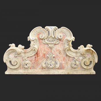 Hand Carved Italian Marble Cartouche