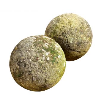 Pair of Composition Stone Balls 
