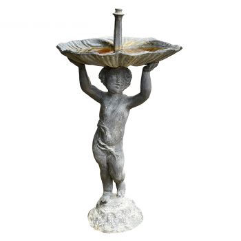Shell and Boy Lead Fountain Piece 