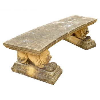 Stone Seat on Lion Supports 