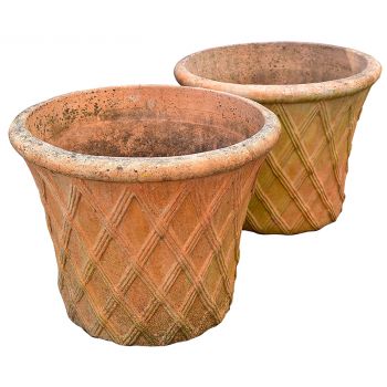 Basket Weave Terracotta Pots