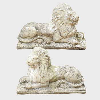 Pair of Recumbent Lions