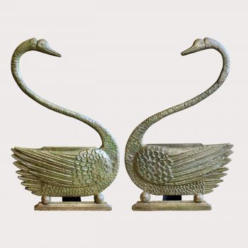 Decorative Cast Iron Swans