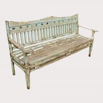 Pale Blue Wooden Bench