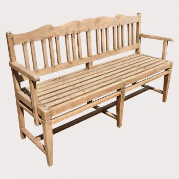 Teak Slatted Scroll Bench