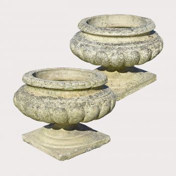 Round English Stoneware Urns