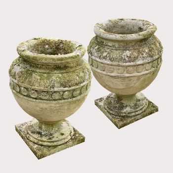 Carved Sandstone Urns